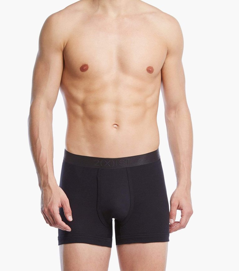 Pima Cotton Boxer Brief - Black