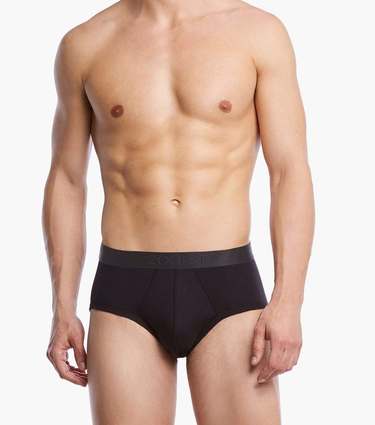 Pima Cotton Contour Pouch Brief - Black