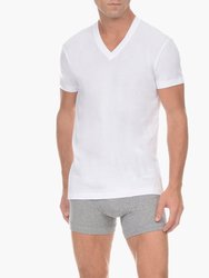 Pima Cotton V-Neck T-Shirt - White