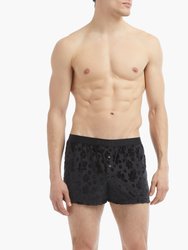 Sheer Velour | Sliq Boxer - Floral Velour Mesh