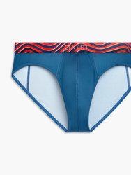 Sliq Brief - Dark Blue/Waves - Dark Blue With Waves