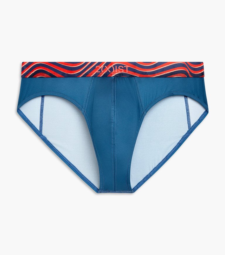 Sliq Brief - Dark Blue/Waves - Dark Blue With Waves