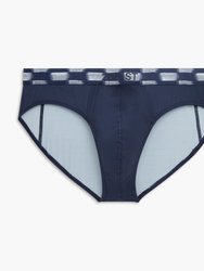 Sliq Brief - Navy Blazer/Indigo Jacq Waistband - Navy Blazer/Indigo Jacq Waistband