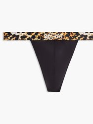 Sliq Classic Thong - Black Beauty With Mixed Leopard