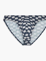 Sliq Hip Brief - Indigo Jacquard - Indigo Jacquard