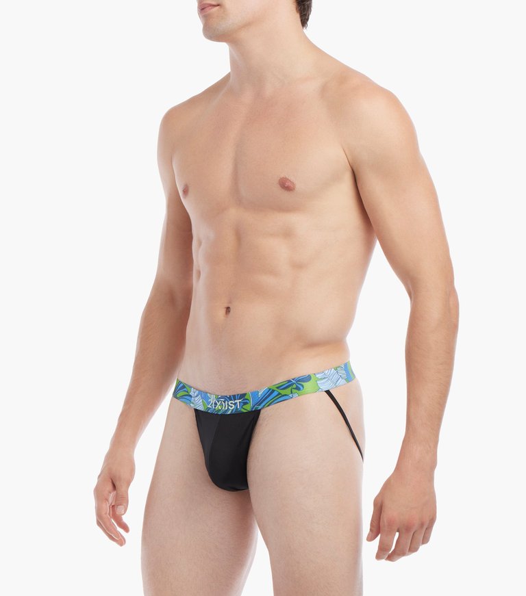 Sliq Jock Strap - Black Beauty With Beverly Hills Palm