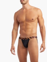 Sliq Jock Strap - Black Beauty With Tortoise Waistband