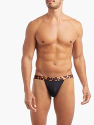 Sliq Jock Strap - Black Beauty With Tortoise Waistband