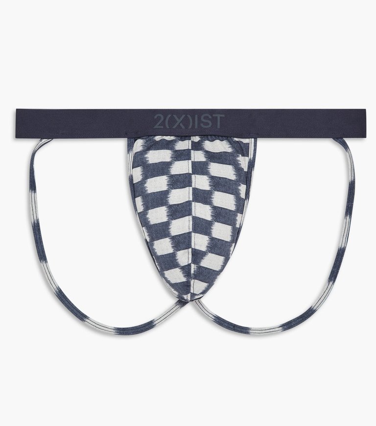 Sliq Jock Strap - Indigo Jacquard - Indigo Jacquard