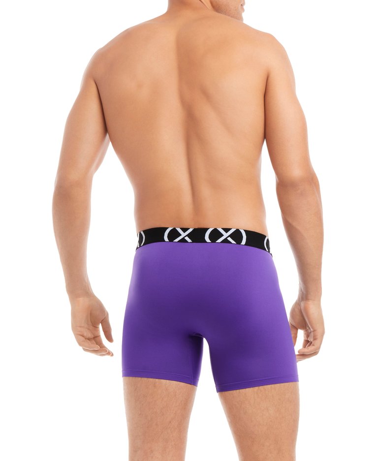 (x) Sport | 6" Boxer Brief 3-Pack - Safety Yellow/Atomic Blue/Electric Purple