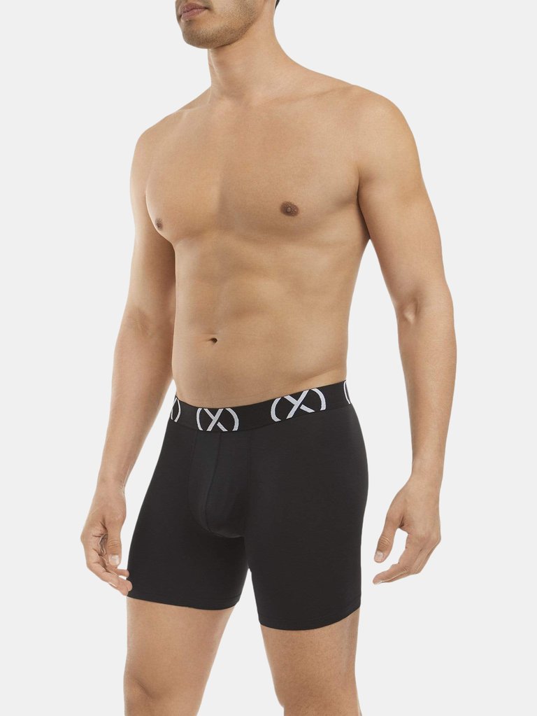 (X) Sport 6" Boxer Brief - Black - Black