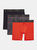 (X) Sport Mesh 6" Boxer Brief - Black/Fiery Red Thin Pop Stripe–charcoal
