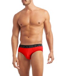 (X) Sport Mesh No-Show Brief 3-Pack - Fiery Red/Electric Blue/Safety Yellow