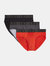 (X) Sport Mesh No-Show Brief - Black/Fiery Red Thin Pop Stripe–charcoal