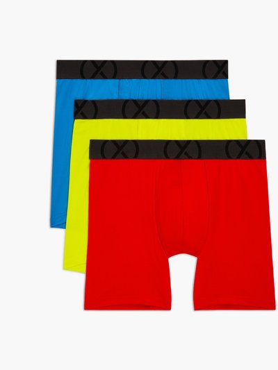 2(X)IST (X) Sport Mesh | 6" Boxer Brief 3-Pack - Fiery Red/Electric Blue/Safety Yellow product