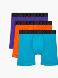 (X) Sport Mesh | 6" Boxer Brief 3-Pack - Performance Purple/Shocking Orange/Atomic Blue - Performance Purple/Shocking Orange/Atomic Blue