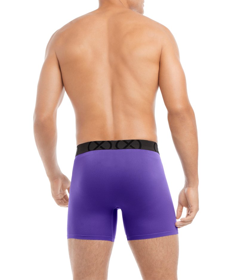 (X) Sport Mesh | 6" Boxer Brief 3-Pack - Performance Purple/Shocking Orange/Atomic Blue