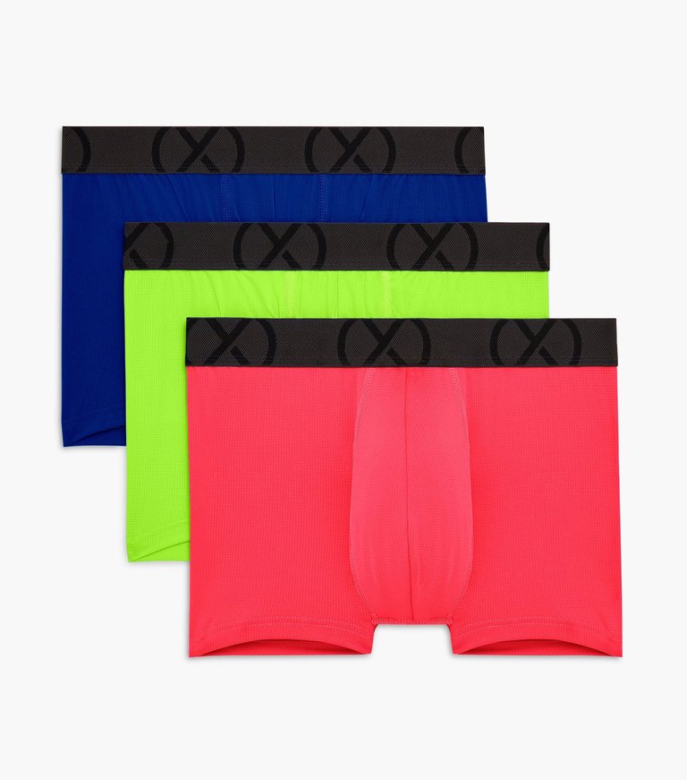 (X) Sport Mesh | No-Show Trunk 3-Pack - Surf The Web/Green Gecko/Knock Out Pink - Surf The Web/Green Gecko/Knock Out Pink