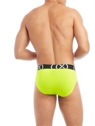 (X) Sport | No-Show Brief 3-Pack - Safety Yellow/Atomic Blue/Electric Purple