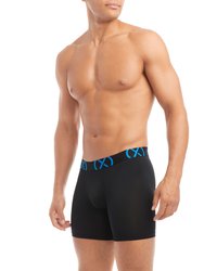 (X) Sport | 6" Boxer Brief 3-Pack - Black With Electric Blue/Diva Pink/Electric Green