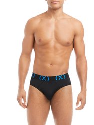 (X) Sport | No-Show Brief 3-Pack - Black W/Electric Blue/Diva Pink/Electric Green