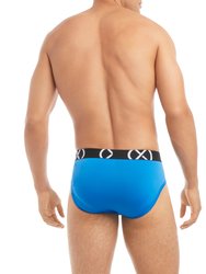 (X) Sport | No-Show Brief 3-Pack - Electric Blue/Shocking Orange/Blue Fish