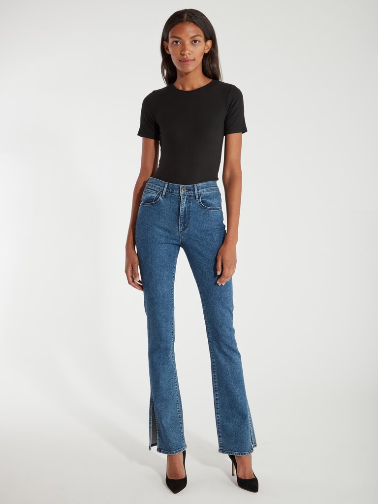 High Rise Split Seam Bell Jeans