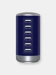 3P Experts 30W 6 Port USB Charging Station - Blue