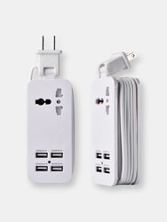 3P Experts 4 Port USB & Universal Outlet Charging Station - White