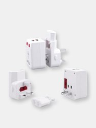 3P Experts Universal Travel Adapter with USB - White