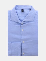 04651/ A Trip in Bag Men's Relaxed Linen Shirt Dress - Sky