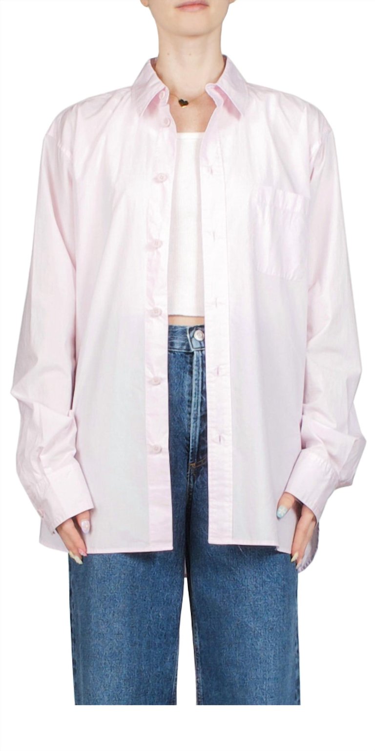 Biggie Button Down Shirt In Pink - Pink