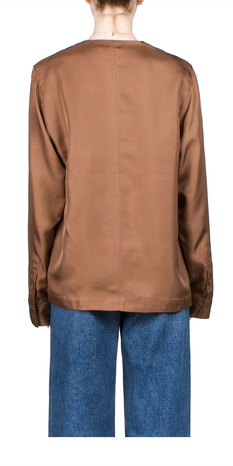 Silk Overshirt In Sienna