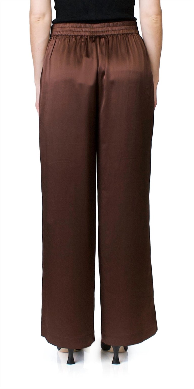 Silk Pull On Pants In Mahogany