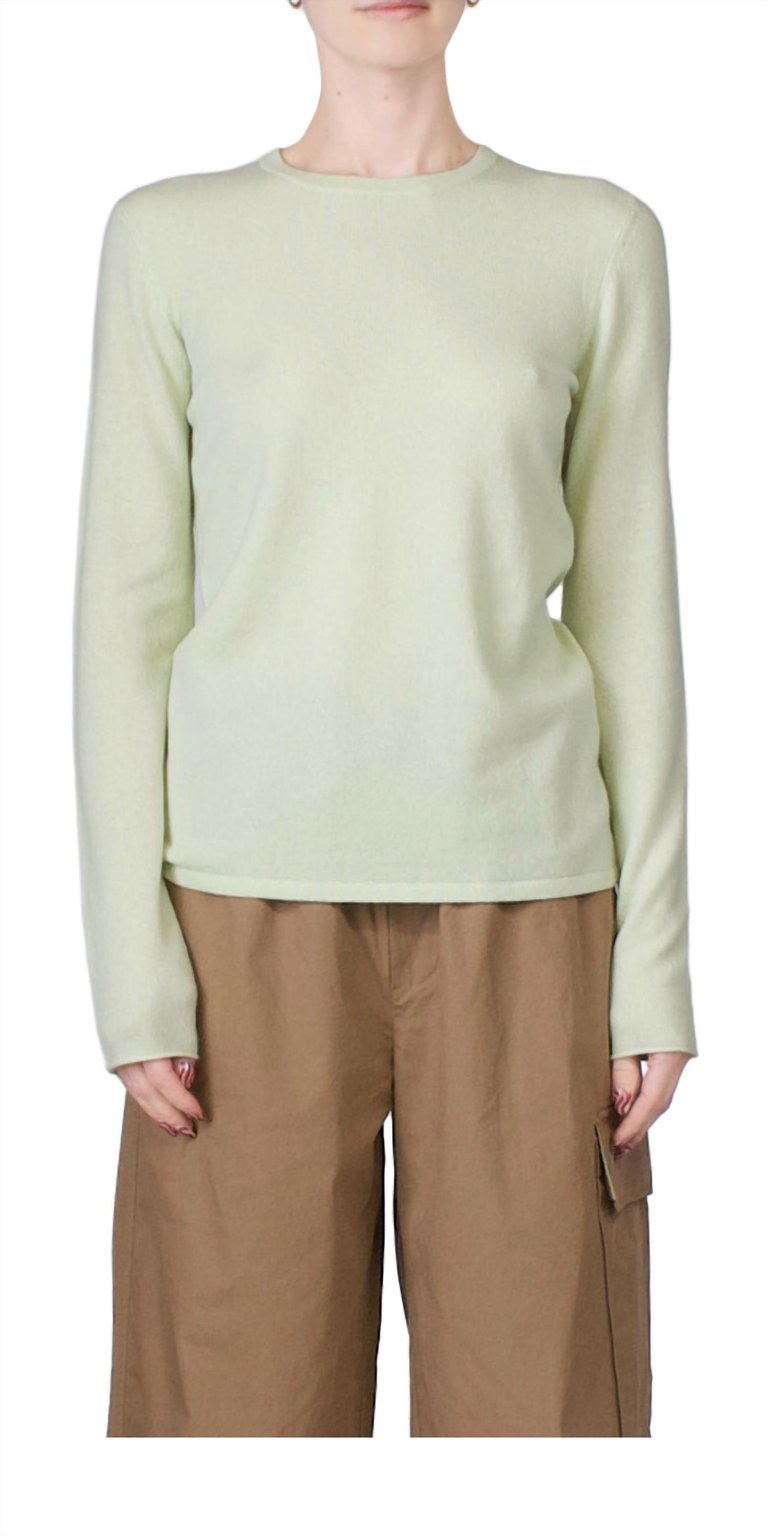 Skinny Crewneck Sweater In Pale Mint - Pale Mint