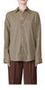 Uniform Button Down Top In Tan/grey Stripe - Tan/Grey Stripe