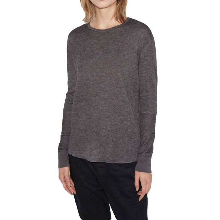 Women Duofold Crew Neck T-Shirt In Gray - Gray