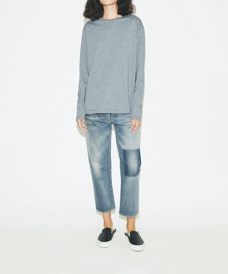 Yoke Tee In Grey Melange - Grey Melange