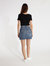 Fray Distressed Denim Mini Skirt