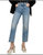 Stovepipe Jean With Crystals In Light Denim - Light Denim