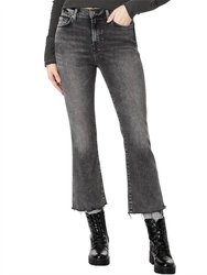 Women's High Waist Slim Kick Jeans With Distress Hem - Silent Night