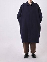 Wool Cuffed Coat - Navy