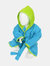 A&R Towels Baby/Toddler Babiezz Hooded Bathrobe - Aqua Blue/Lime Green