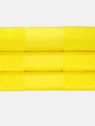 A&R Towels Print-Me Hand Towel (Bright Yellow) (One Size) - Bright Yellow