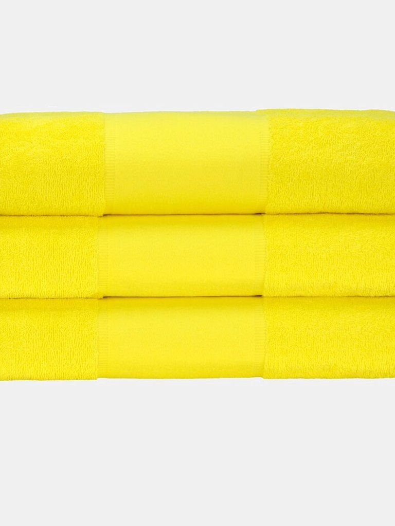 A&R Towels Print-Me Hand Towel (Bright Yellow) (One Size) - Bright Yellow