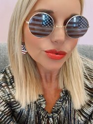 American Flag Round Shaped Sunglasses