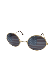 American Flag Round Shaped Sunglasses - Gold