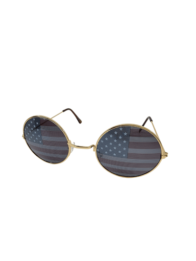 A Blonde and Her Bag American Flag Round Shaped Sunglasses product