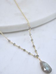 Beaded Bailey Necklace In Labradorite