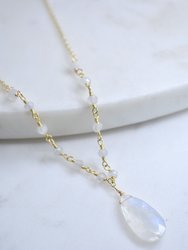 Beaded Bailey Necklace In Moonstone